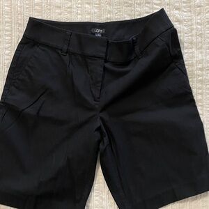 Ann Taylor Loft Shorts Womens 8 Black Julie Bermuda Cotton Blend